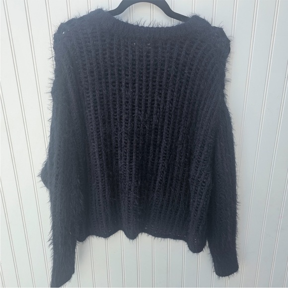 Black fuzzy Knit Sweater - Picture 3 of 3